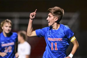 Brabson adds 10th goal, Morgantown boys top Trinity 3-0